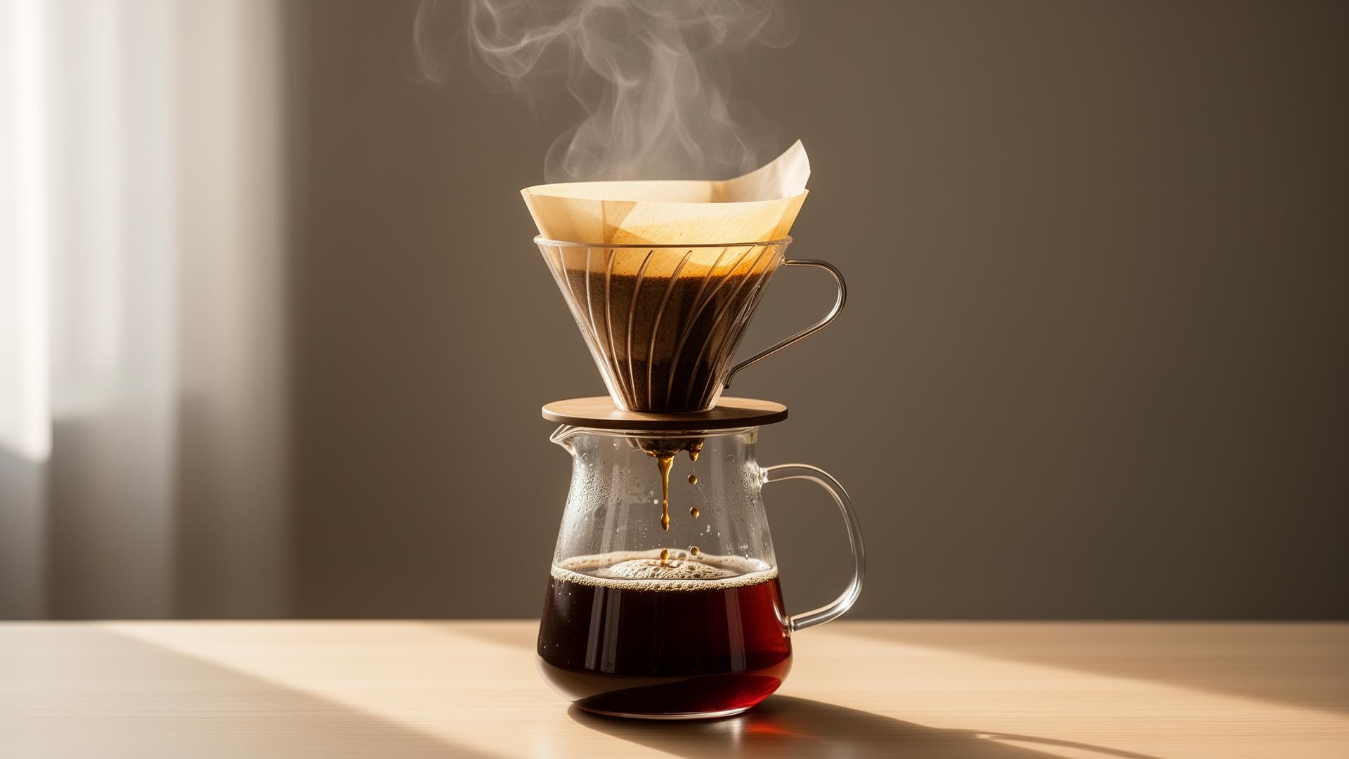 A home coffee brew being adjusted and tasted